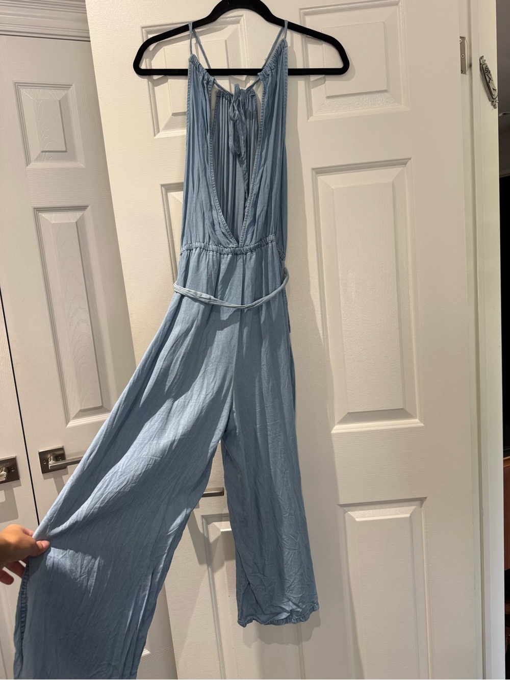Light Blue Wide-Leg Women's Jumpsuit